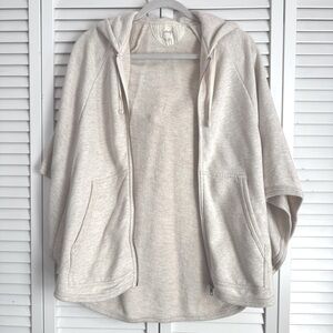 Aritzia Wilfred Free Hoodie Caron Cape Poncho Ivory Full Zip Oversized XS